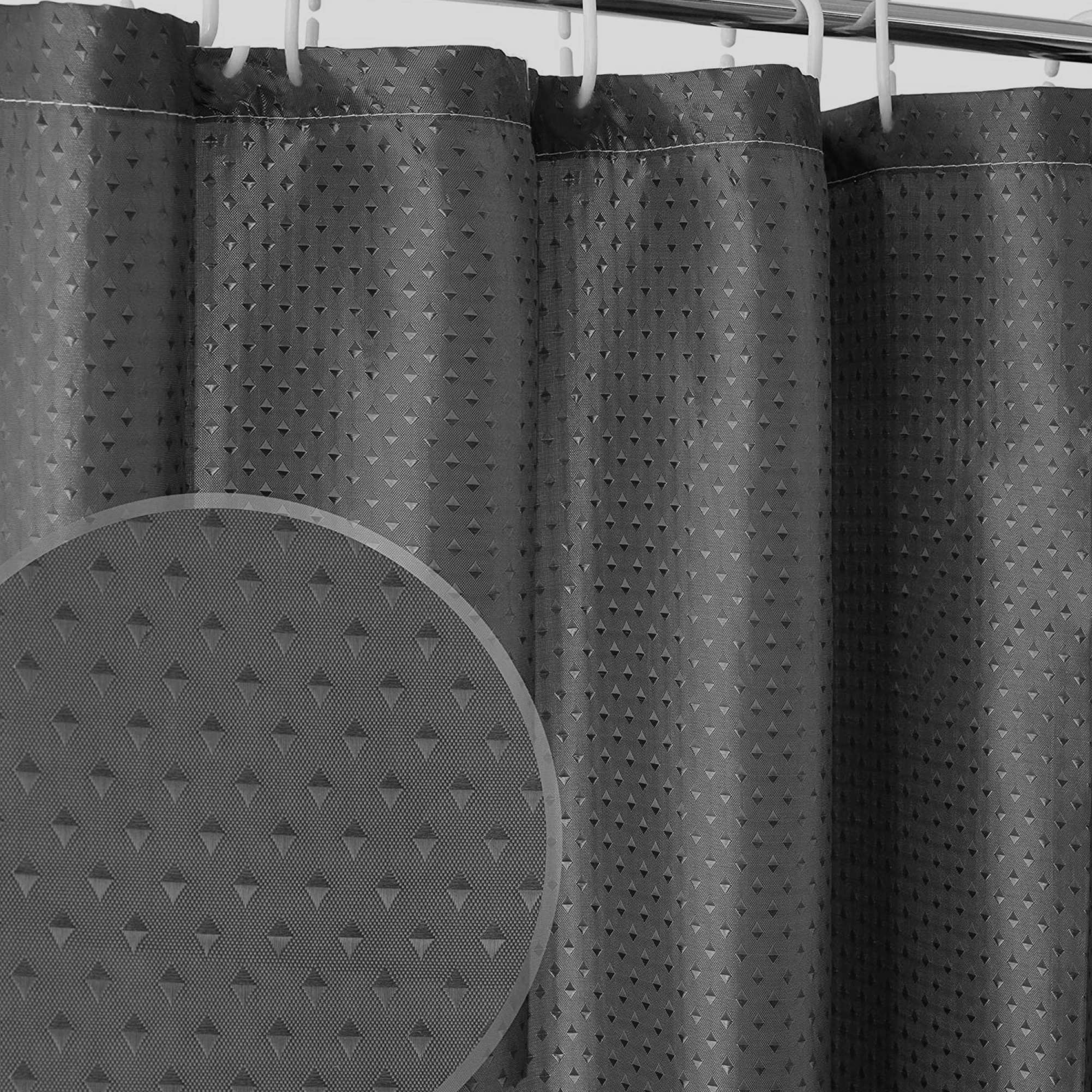 CORTINA DE BAÑO SIMIL TELA 180X180CM NEGRO (JTHOG885NEG)