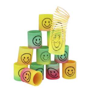 MINI RESORTE SLINKY DISEÑO C/CARITAS COLORES (JTJUG977)