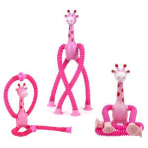 JIRAFA CON TUBOS Y VENTOSA ROSADO (JTJUG979ROS)