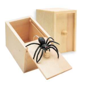 CAJA DE MADERA CON ARAÑA (JTJUG987)