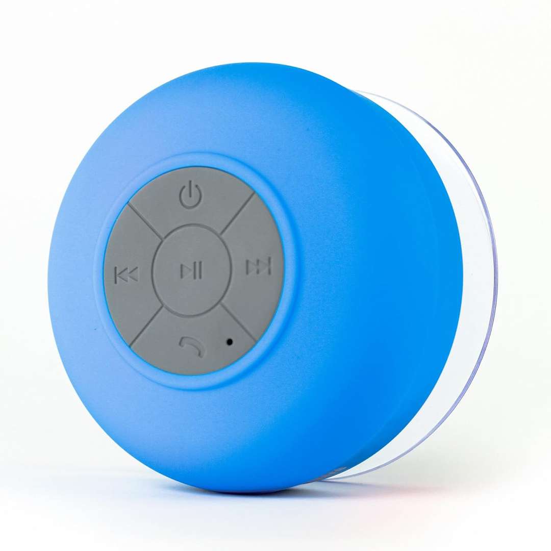 PARLANTE RESISTENTE AL AGUA BLUETOOTH CON VENTOSA CELESTE (JTPAR024CEL)