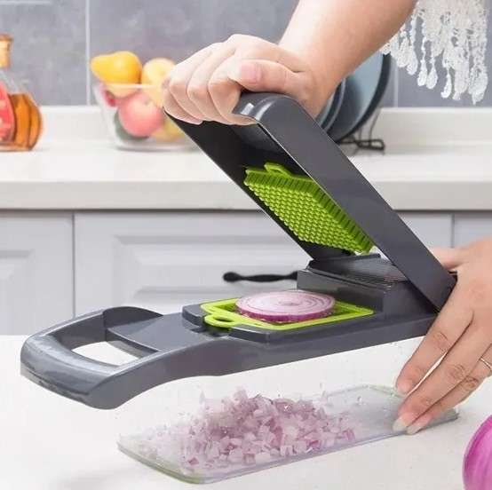 RALLADOR PICADOR CORTADOR DE VERDURAS Y FRUTAS 16 EN 1 GRIS (JTSEEN274) - Image 2