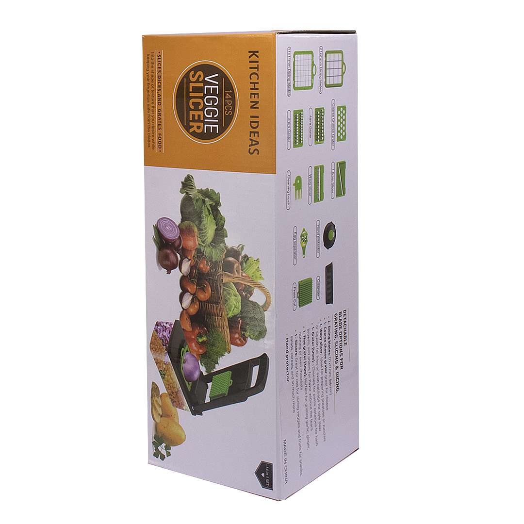 RALLADOR PICADOR CORTADOR DE VERDURAS Y FRUTAS 16 EN 1 GRIS (JTSEEN274) - Image 4