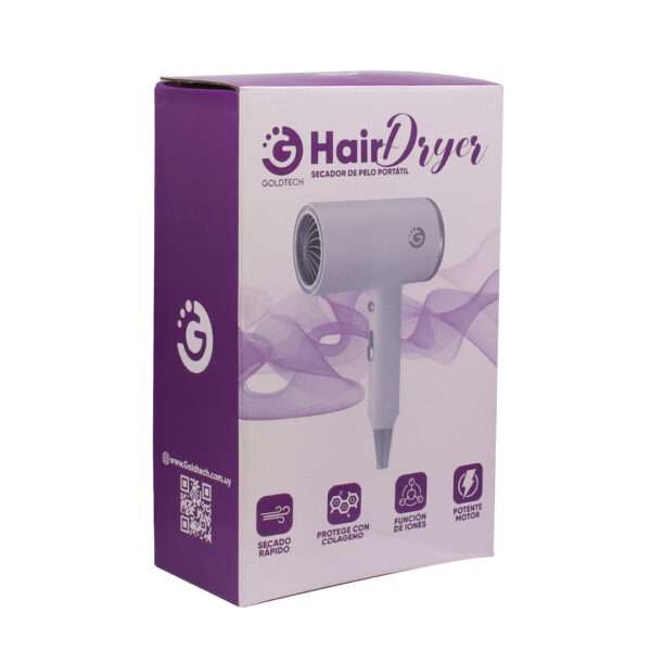 SECADOR DE PELO PORTATIL GOLDTECH BLANCO (JTELEC401BLA) - Image 2