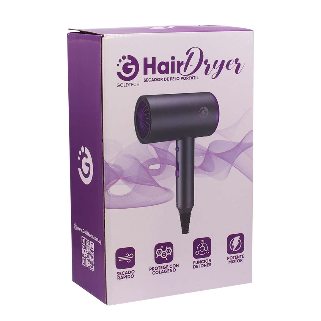 SECADOR DE PELO PORTATIL GOLDTECH GRIS (JTELEC401GRI) - Image 2