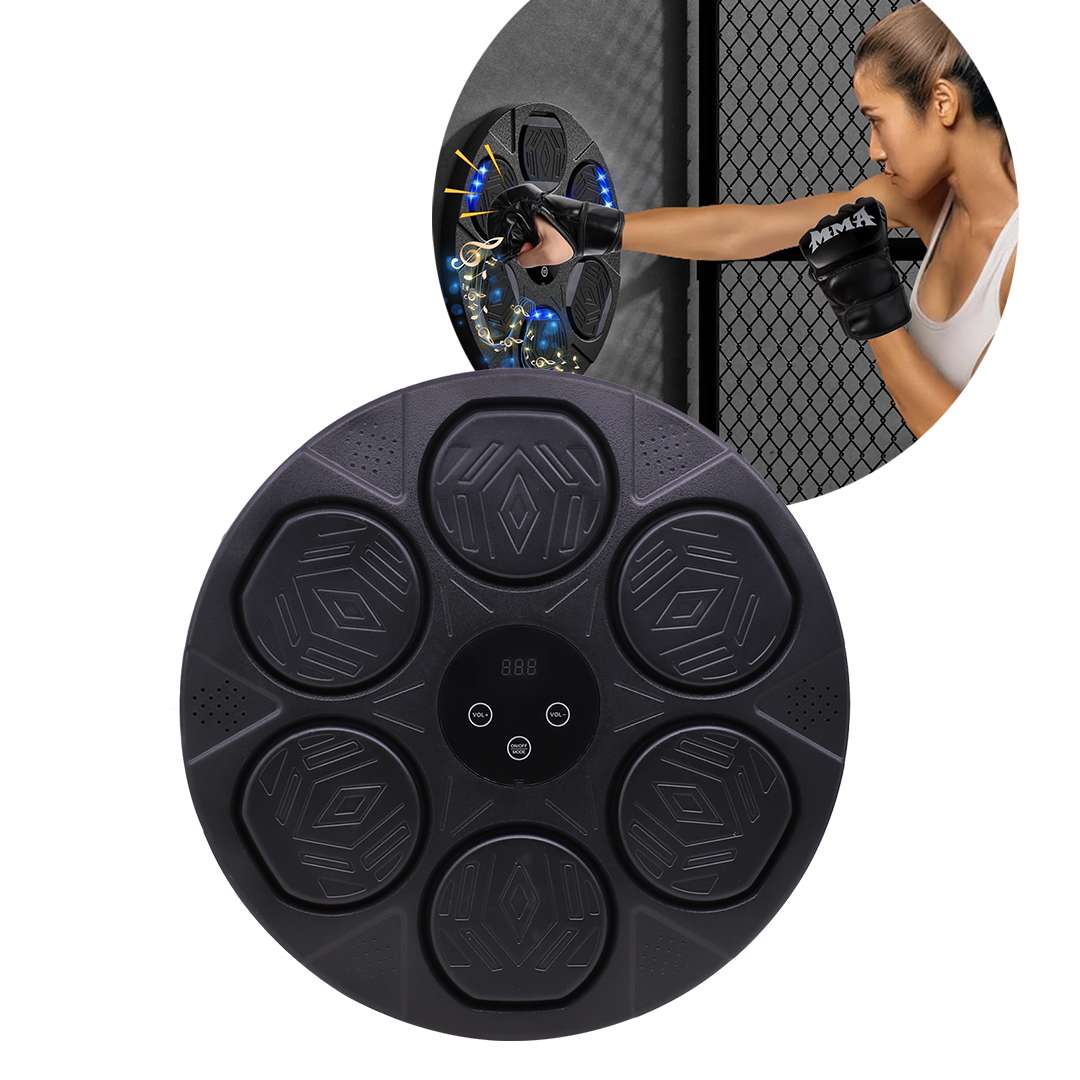 MAQUINA DE BOXEO GOLDTECH 6 GOLPES LUZ MUSICA BLUETOOTH NEGRO (JTFITN100)
