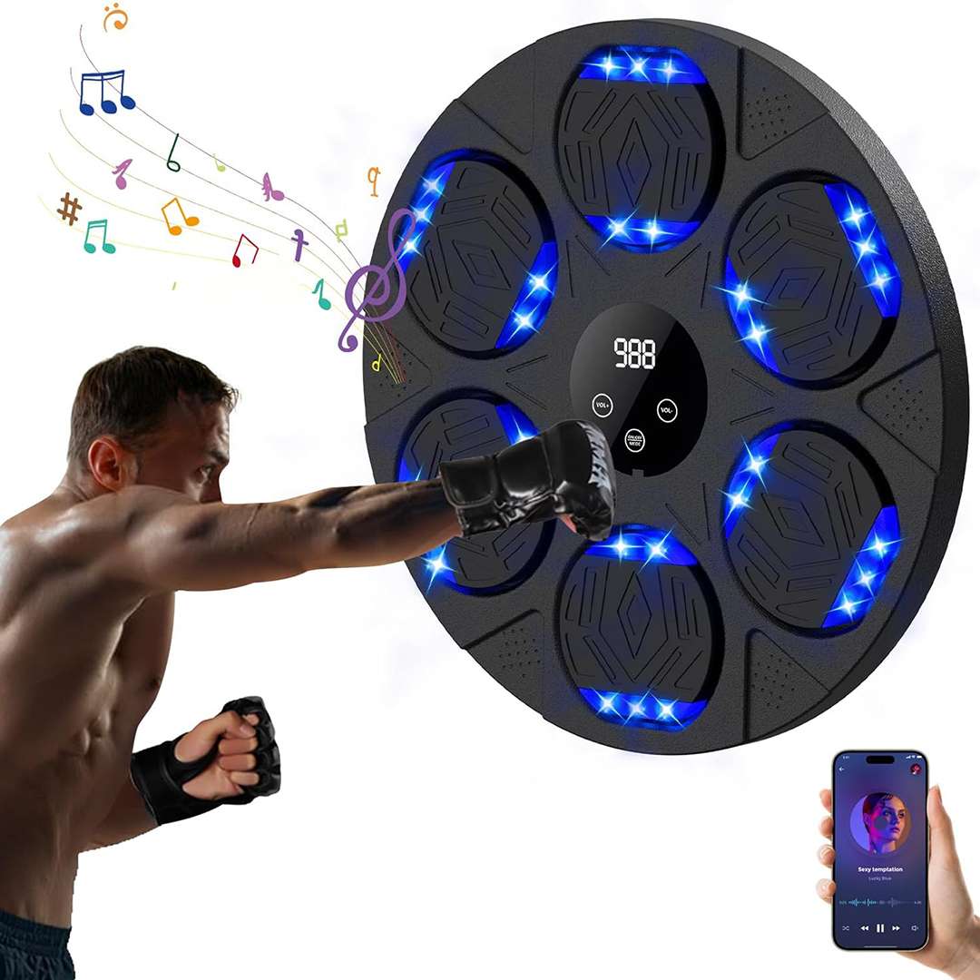 MAQUINA DE BOXEO GOLDTECH 6 GOLPES LUZ MUSICA BLUETOOTH NEGRO (JTFITN100) - Image 2