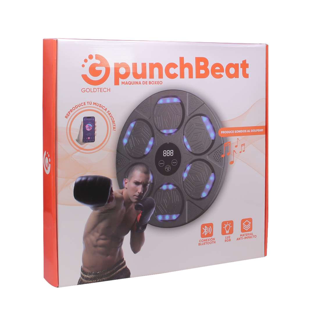 MAQUINA DE BOXEO GOLDTECH 6 GOLPES LUZ MUSICA BLUETOOTH NEGRO (JTFITN100) - Image 4