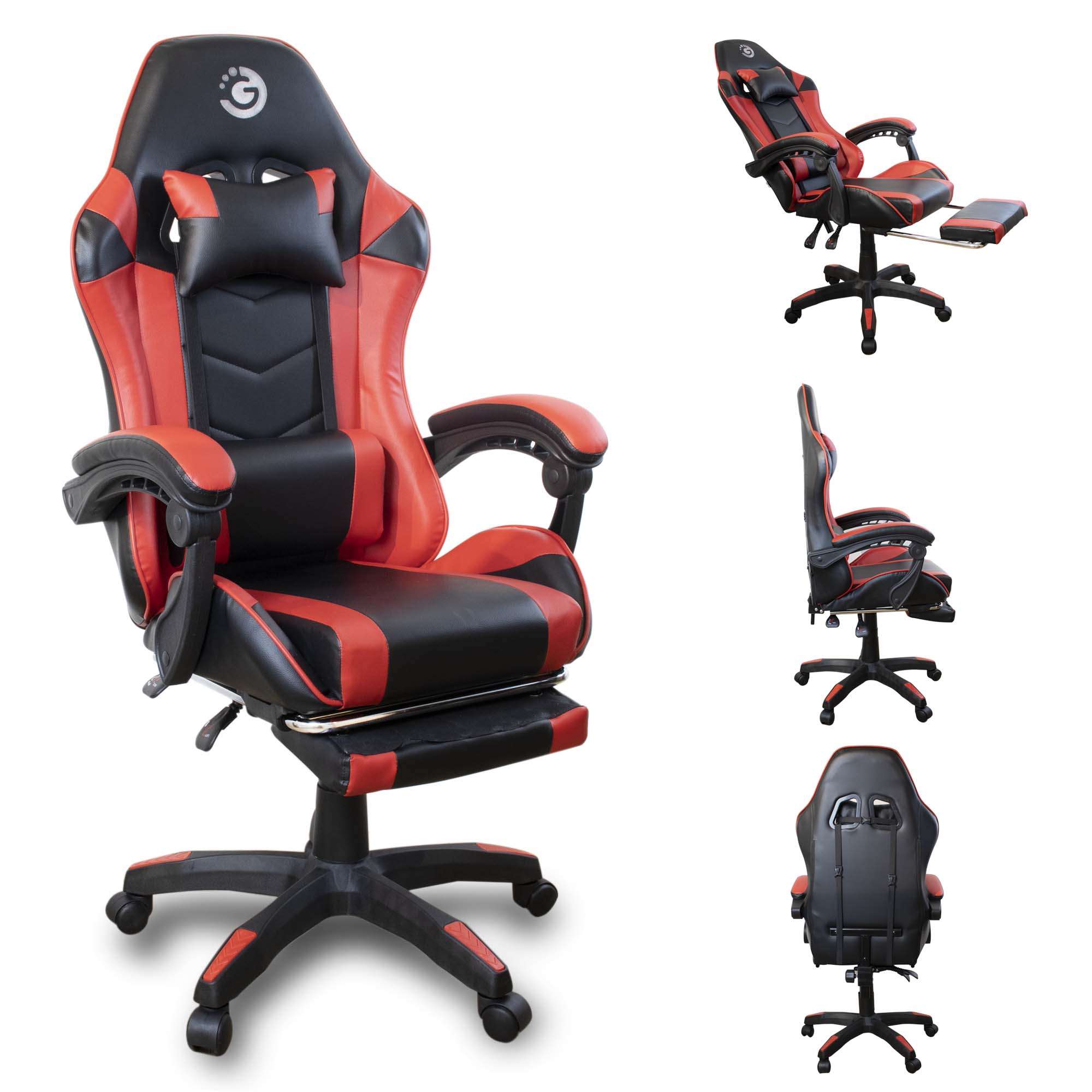 SILLA DE ESCRITORIO GOLDTECH GAMER ROJA Y NEGRA (JTGAME116)