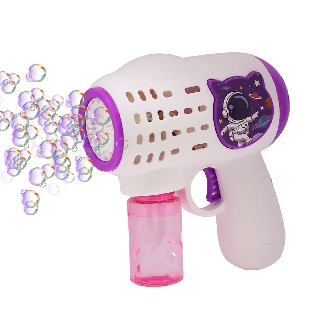 PISTOLA DE BURBUJAS ASTRONAUTA CON LUZ (JTJUG918BLANCO)