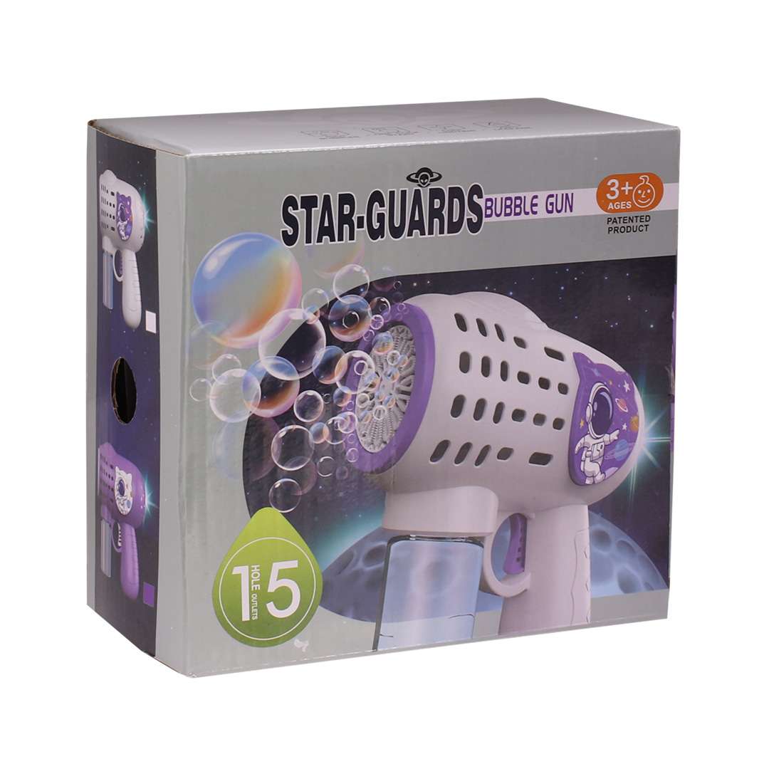 PISTOLA DE BURBUJAS ASTRONAUTA CON LUZ VIOLETA (JTJUG918VIOLETA) - Image 2