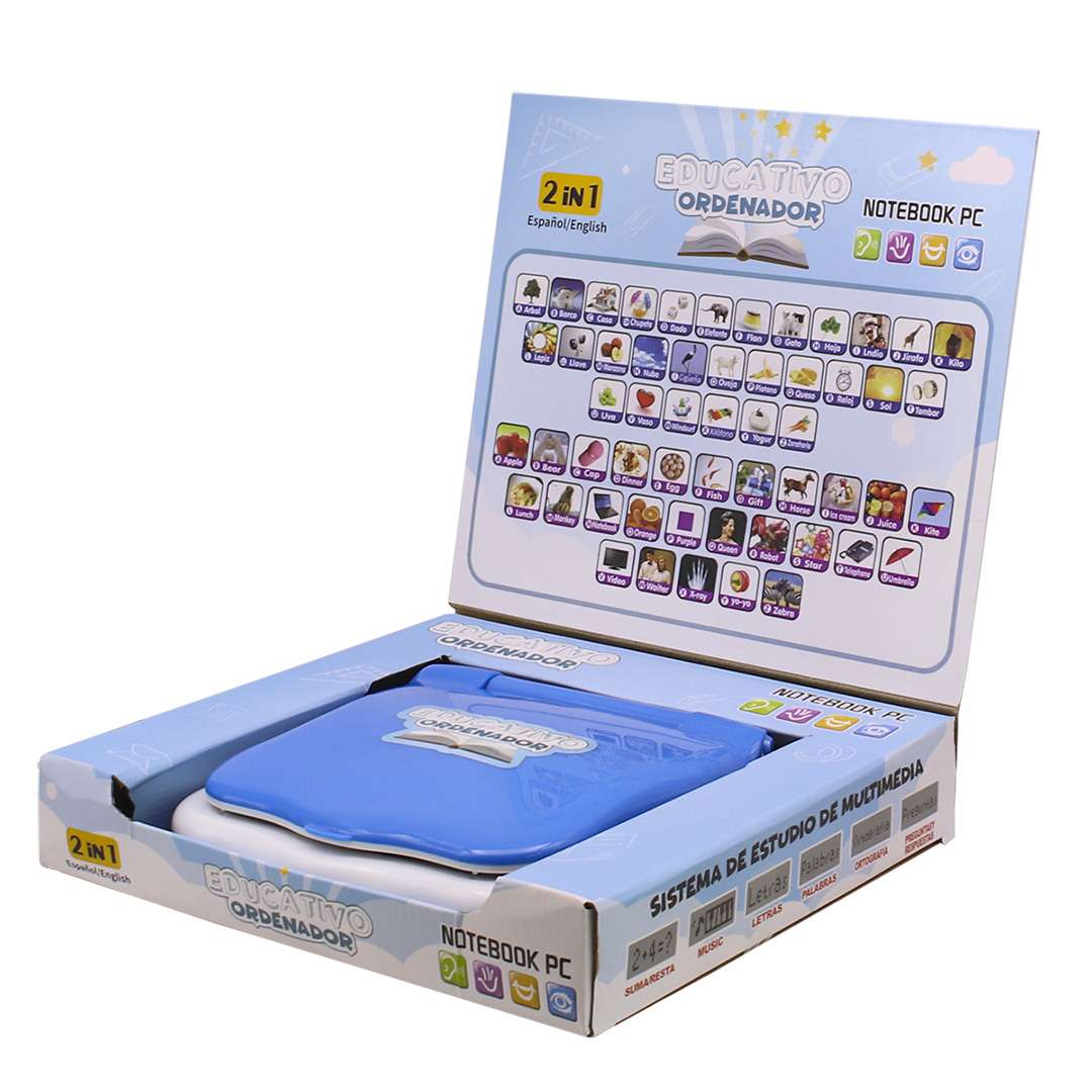 MINI LAPTOP EDUCATIVA DIDACTICA CON DISPLAY AZUL (JTJUG989AZU) - Image 4