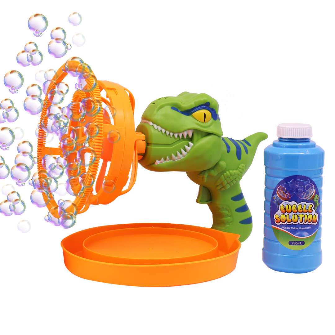 PISTOLA LANZA BURBUJAS DINOSAURIO VERDE (JTJUG994)