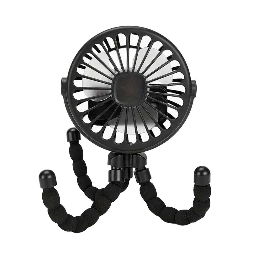 MINI VENTILADOR C/AGARRE RECARGABLE NEGRO (JTVENT033NEG)