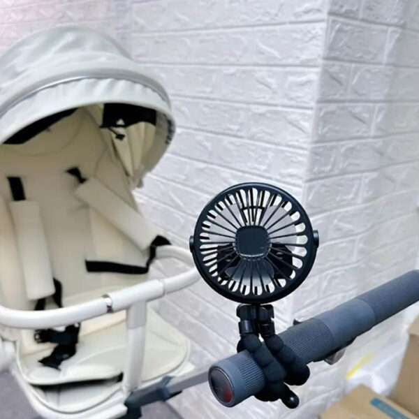 MINI VENTILADOR C/AGARRE RECARGABLE NEGRO (JTVENT033NEG) - Image 2