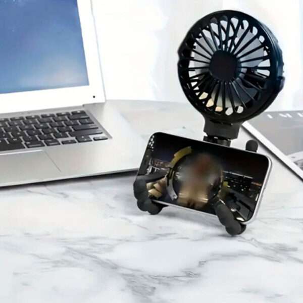 MINI VENTILADOR C/AGARRE RECARGABLE NEGRO (JTVENT033NEG) - Image 3