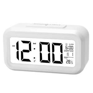 RELOJ DESPERTADOR CON DISPLAY RECTANGULAR BLANCO (JTHOG092BLA)