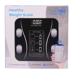BALANZA DIGITAL BT CON MEDIDOR DE GRASA NEGRO (JTHOG943NEG)