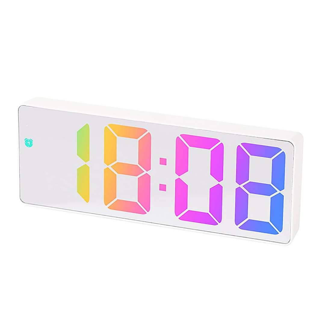 RELOJ DESPERTADOR LED RECTANGULAR NUM D/COLORES BLANCO (JTHOG988BLA)