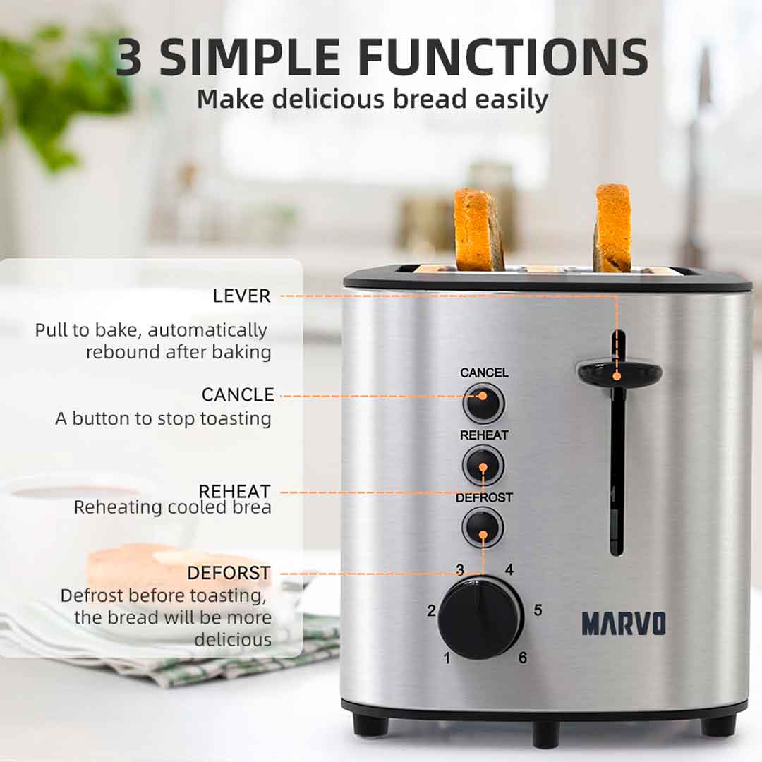 TOSTADORA MARVO HST-033 ACERO INOXIDABLE (JMARVO035) - Image 2