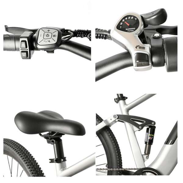 BICICLETA ELECTRICA GYROOR 27.5" CD-2614 PLATEADA (JTGYR003) - Image 4