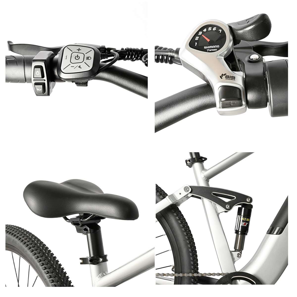 BICICLETA ELECTRICA GYROOR 27.5" CD-2614 PLATEADA (JTGYR003) - Image 4