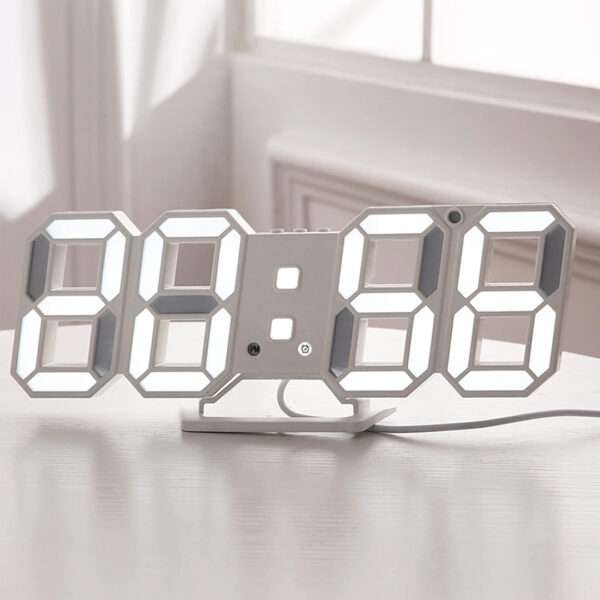 RELOJ DESPERTADOR CON LUCES LED BLANCA (JTHOG363) - Image 2