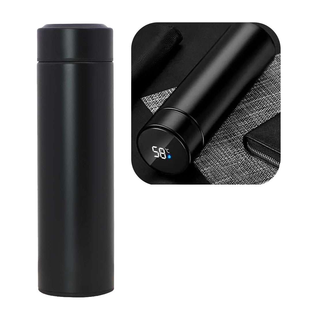 JARRA VASO TERMICO CON PANTALLA LED NEGRO (JTHOG991NEG)