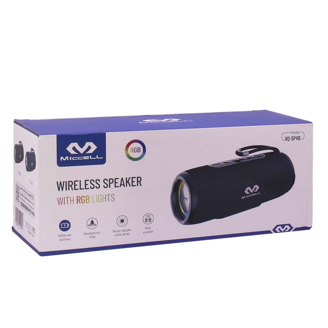 PARLANTE PORTATIL BT MICCELL SP40 NEGRO CON LUZ RGB (JTMICC090NEG) - Image 3