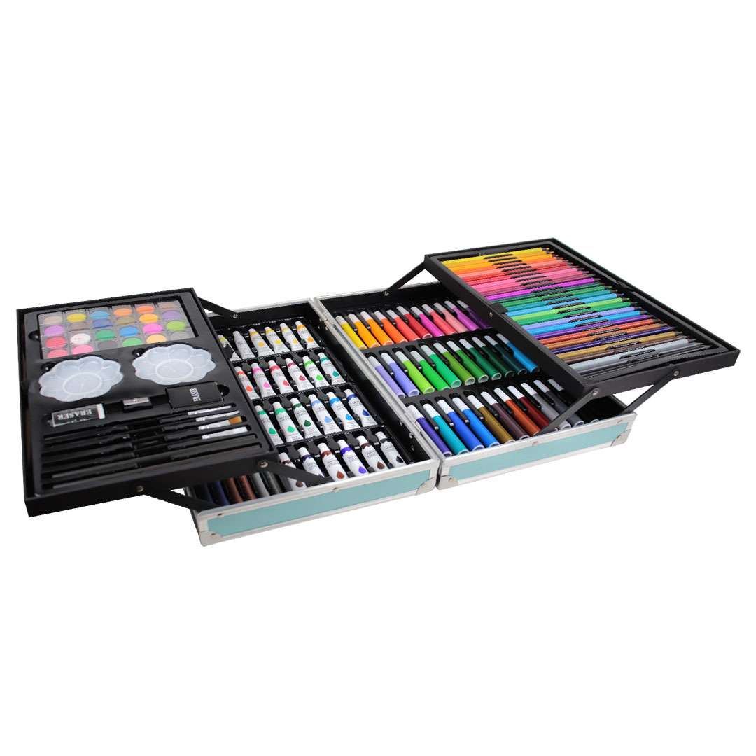 SET VALIJA METALICA ARTE 145 PIEZAS DINOSAURIO AZUL (JTJUG310-5) - Image 2