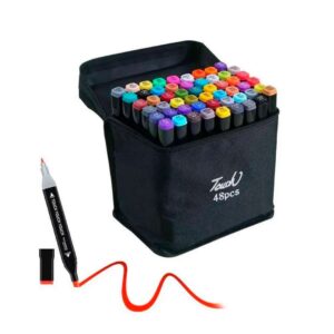 SET MARCADORES DE DOBLE PUNTA X48 COLORES CON ESTUCHE (JTJUG311)