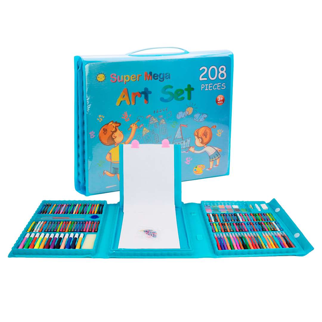 SET KIT DE ARTE 208 PIEZAS MALETA DIDACTICA AZUL (JTJUG314AZU)