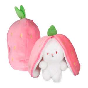 PELUCHE CONEJO CON CIERRE CUBIERTO POR FRUTILLA ROSADA (JTJUG331)