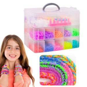 KIT MALETA CON GOMITAS PARA HACER PULSERAS DE COLORES (JTJUG335)