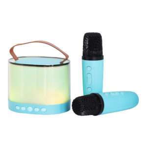 PARLANTE PORTATIL CON x2 MICROFONO INALAMBRICO RGB AZUL (JTPAR997AZU)