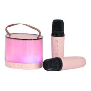 PARLANTE PORTATIL CON x2 MICROFONO INALAMBRICO RGB ROSADO (JTPAR997ROS)