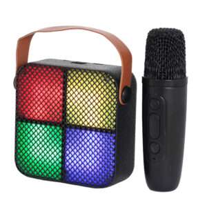 PARLANTE PORTATIL CON MICRONOFONO 4 LUCES AZUL (JTPAR998NEG)