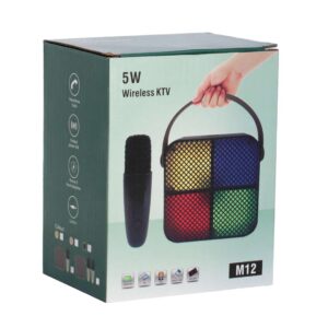 PARLANTE PORTATIL CON MICRONOFONO 4 LUCES AZUL (JTPAR998NEG)