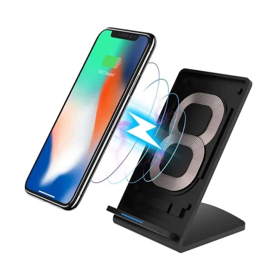 CARGADOR Y SOPORTE INALAMBRICO PARA CELULAR QI 15W NEGRO (JTCARG119) - Image 2