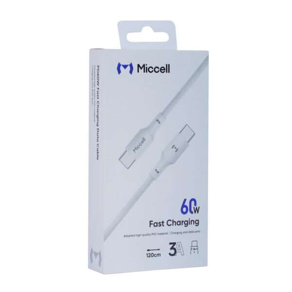 CABLE TIPO C a TIPO C MCCELL VQ-D126 60W BLANCO (JTMICC089)