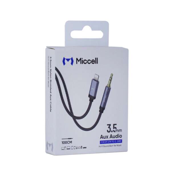 CABLE LIGHTNING A 3.5MM MICCELL VQ-AUX002 GRIS (JTMICC096)