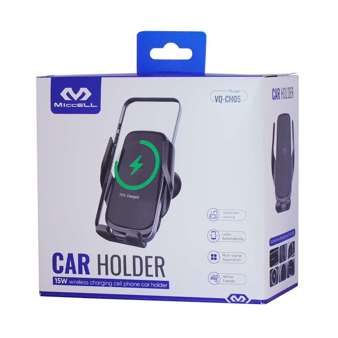 SOPORTE CARGADOR DE CELULAR PARA AUTO MICCELL VQ-CH05 NEGRO (JTMICC100) - Image 4