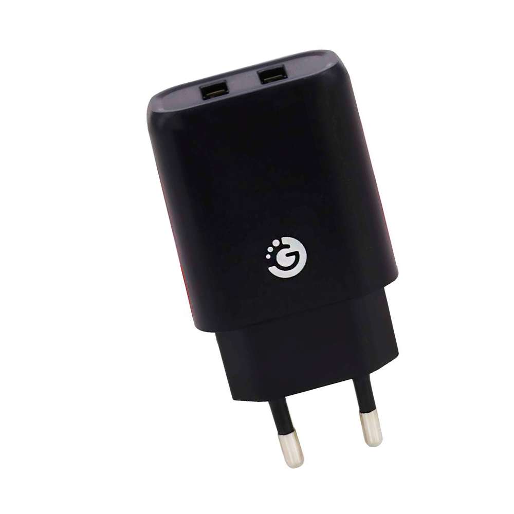 CARGADOR ADAPTADOR GOLDTECH 2X USB 12W NEGRO (JTSTAND002)