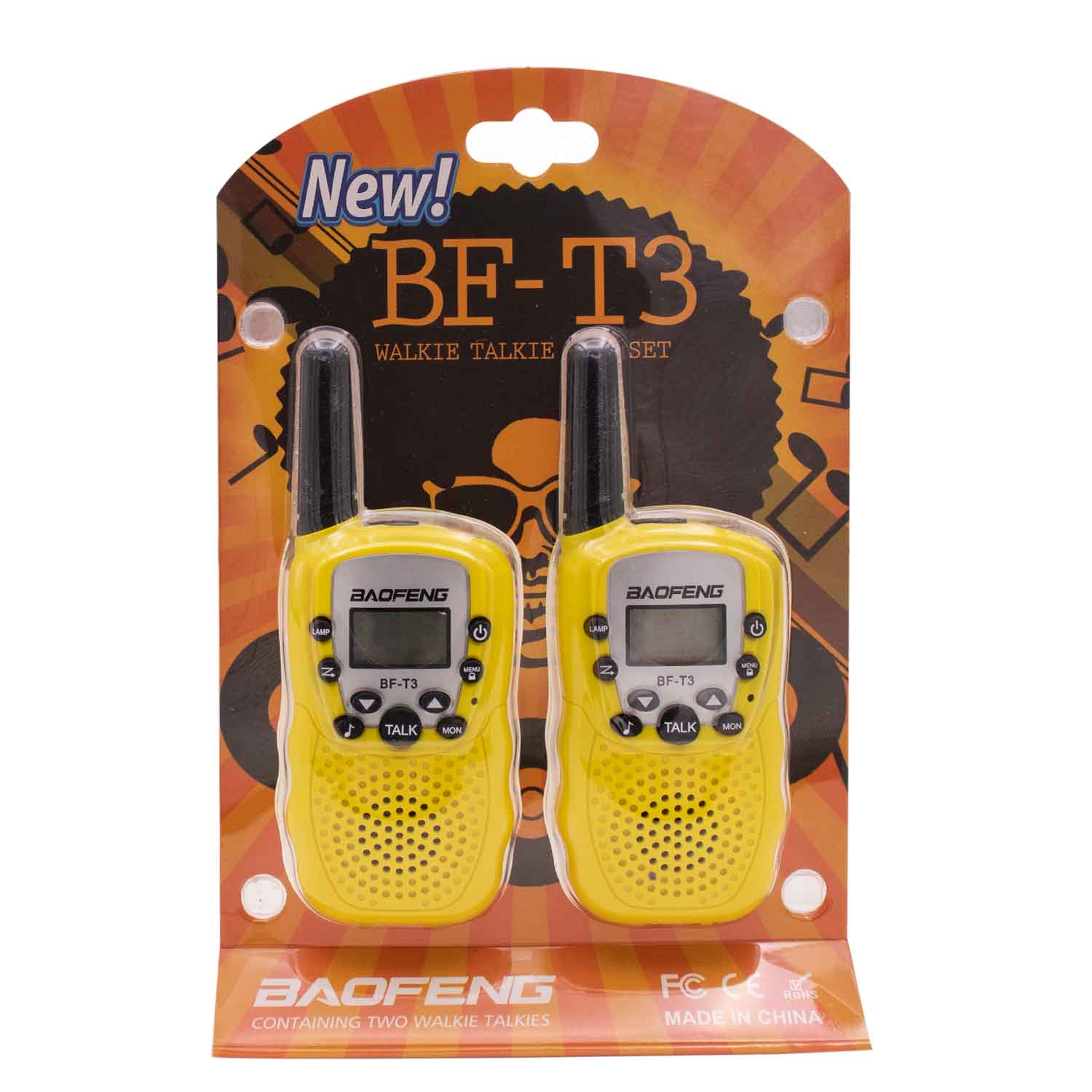 HANDY WALKIE TALKIE SET X 2 BF-T3 BOAFENG AMARILLO (JTACCAV057) - Image 4
