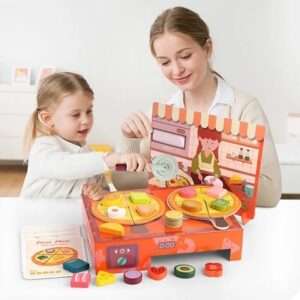 JUEGO PIZZA DE MADERA CON TOPPINGS HORNO (JTBABYQJ6005)