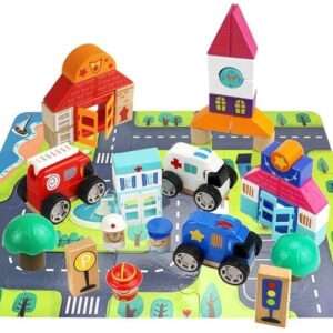 CIUDAD CON BLOQUES Y AUTITOS DE ENCASTRE (JTBABYQJ6025)