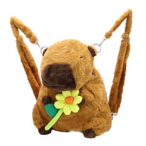 PELUCHE CAPIBARA MOCHILA CON FLOR AMARILLA (JTJUG324)