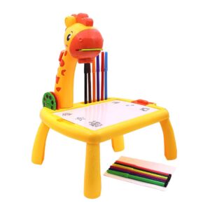 MESA PIZARRA JIRAFA PROYECTORA DE DIBUJOS CON ACCESORIOS AMARILLA (JTJUG330AMA)