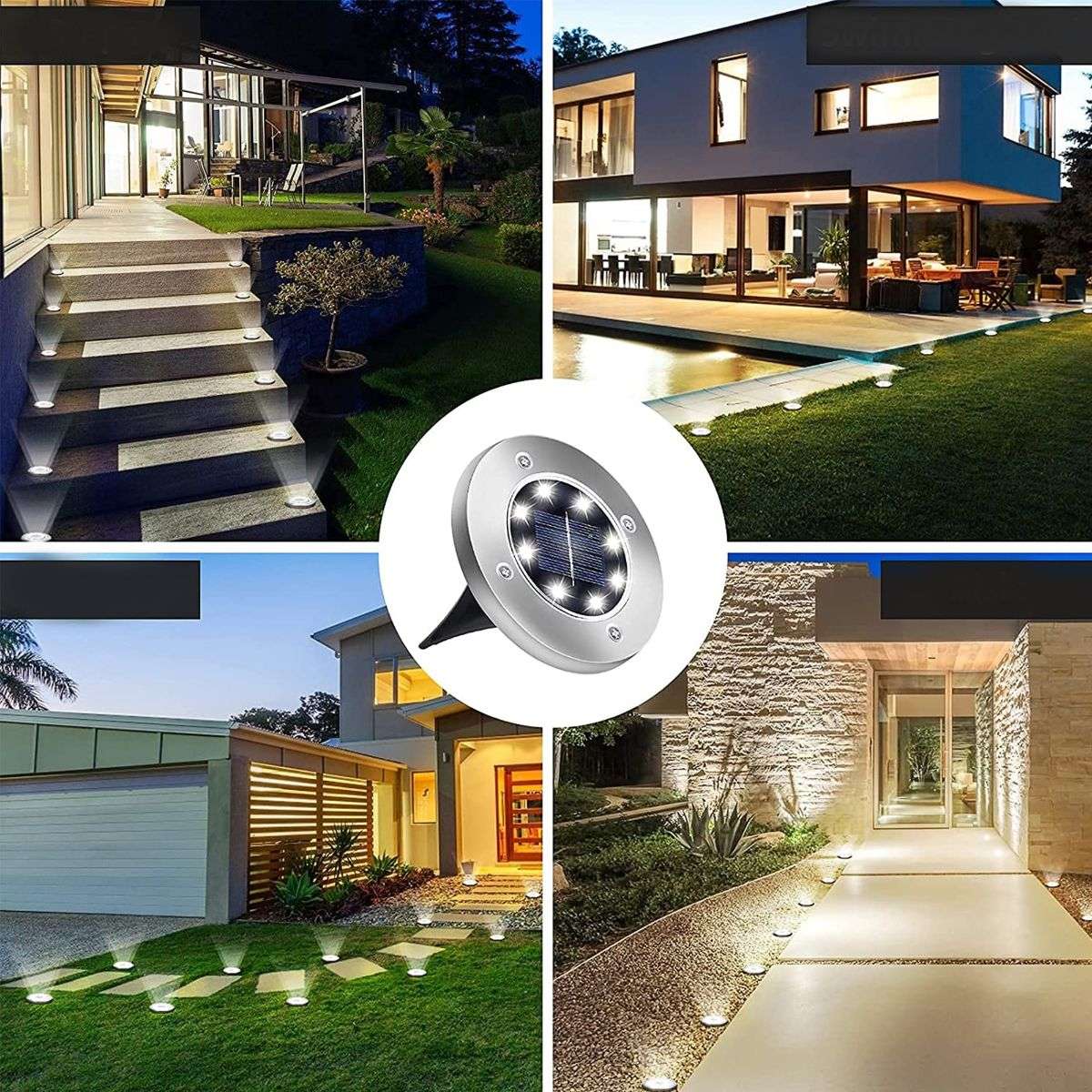 LUZ SOLAR PARA JARDIN 8 LEDS X4 (JTLAMP093) - Image 2