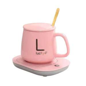 TAZA CERAMICA CON BASE CALENTADOR USB ROSADA (JTHOG1016ROS)